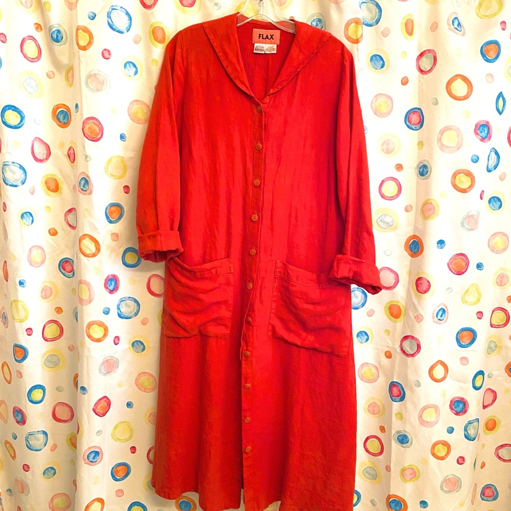 FLAX dress/duster in cherry red